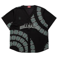 HELLRAZOR CHAIN CIRCLE MESH BASEBALL SHIRT - BLACK