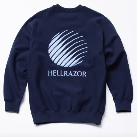 HELLRAZOR LOGO EMB CREWNECK - NAVY