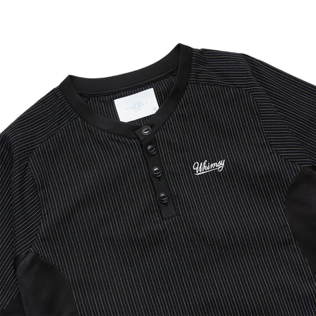 WHIMSY  BASEBALL HENLEY SHIRT - BLACK