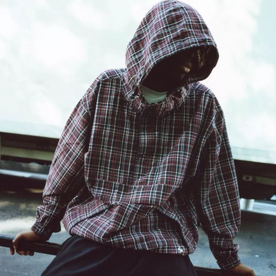 YARDSALE PLAID PULLOVER - BLACK/RED | BOTTOM LINE