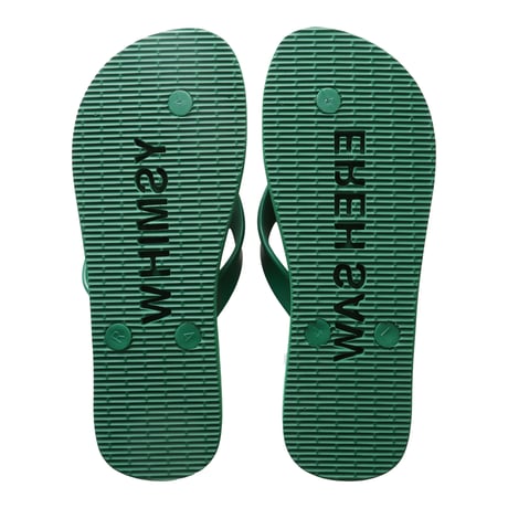 WHIMSY WAS HERE BEACH SANDALS - GREEN