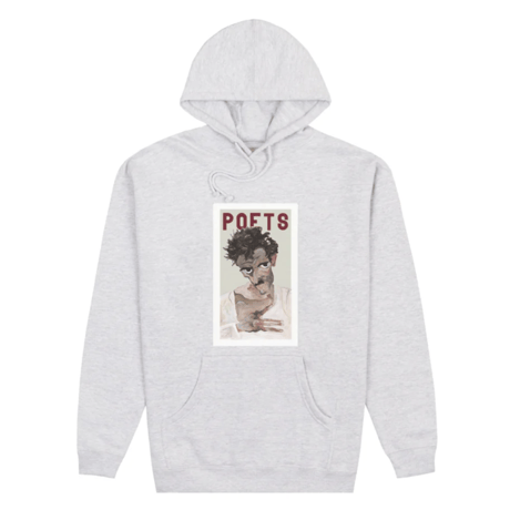 POETS TORMENT DTG  HOOD - HEATHER GREY