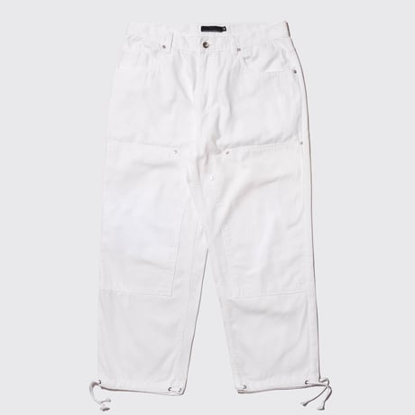 DEMARCOLAB X EMAGE ASHTRAY DOUBLE KNEE PANTS - WHITE