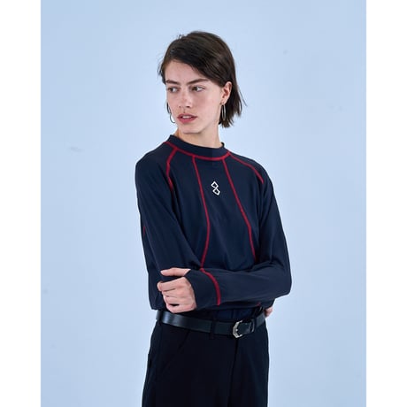 OCTAGON BASE L/S T-SHIRT - BLACK/RED