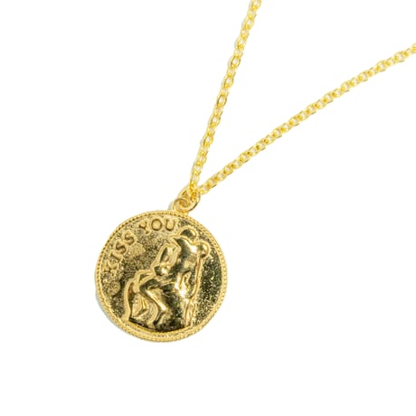 HELLRAZOR KISS YOU CHAIN with Pouch - BRASS GOLD PLATED