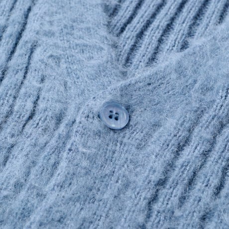 HELLRAZOR MOHAIR RIBKNIT CARDIGAN - JUDE BLUE