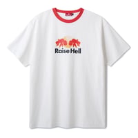 HELLRAZOR RAISE HELL RINGER TEE - WHITE/RED