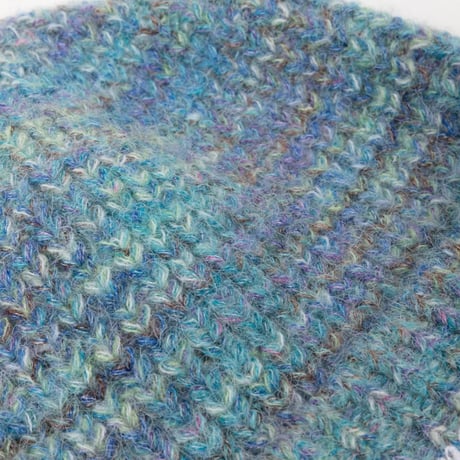 DIME FUZZY FOLD BEANIE -  BLUE MULTI