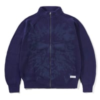 BUTTERGOODS  SHOUT ZIP-THRU KNIT SWEATER - NAVY