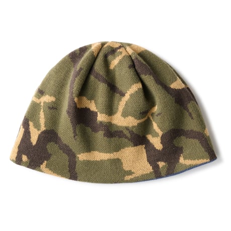 HELLRAZOR LOGO REVERSIBLE BEANIE - NAVY/WOODLAND CAMO