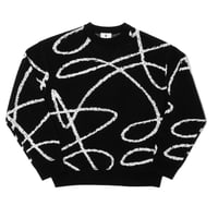 POETIC COLLECTIVE DOODLE JACQUARD KNIT - BLACK
