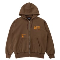 INTERBREED WIP FADED ZIP HOODIE - FADEBROWN
