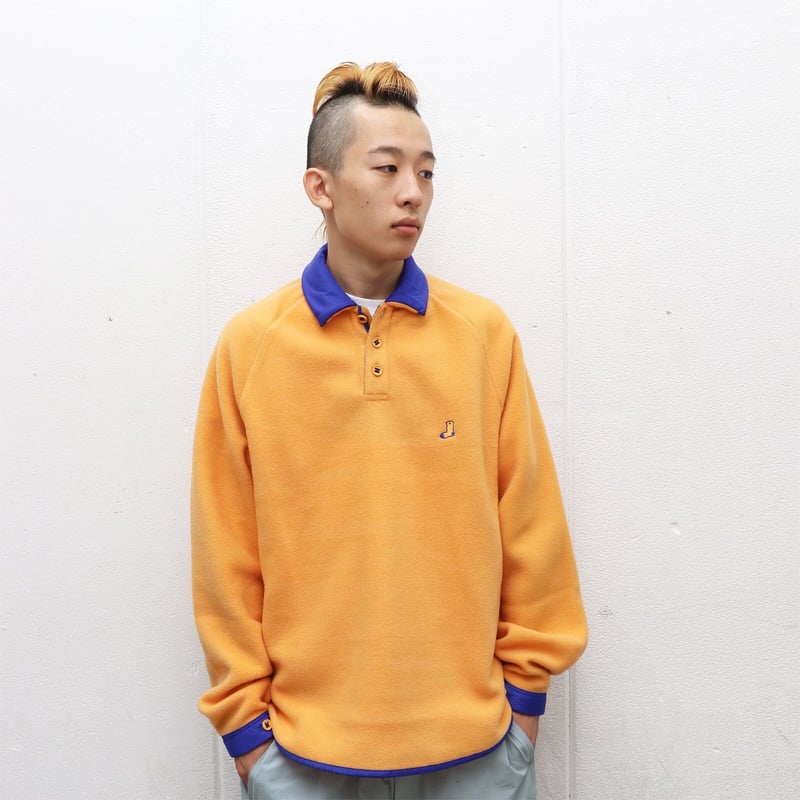 WHIMSY SOCKS RAGLAN POLO （ポロシャツ/長袖） WHIMSY FLEECE RAGLAN POLO - MANGO | BOTTOM LINE