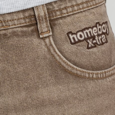 HOMEBOY X-TRA BAGGY DYE DENIM  - WASHED BROWN