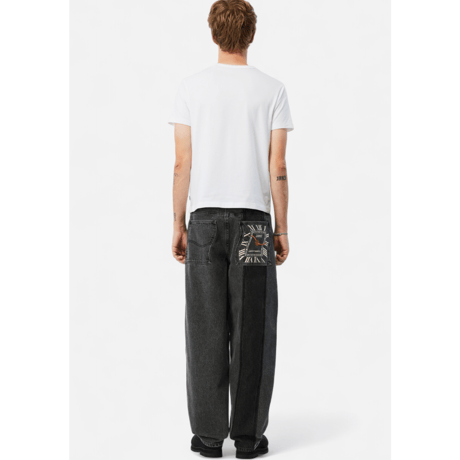 DIME BAGGY DENIM PANTS - KNOWTOMATIC BLACK