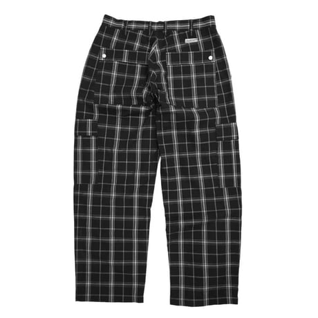 YARDSALE PLAID CARGOS - BLACK