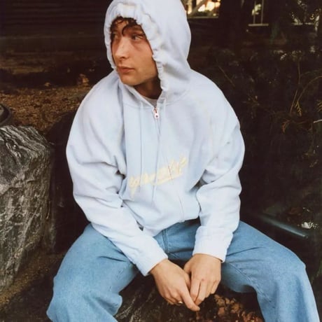 YARDSALE  VELOUR STITCH HOOD - BLUE
