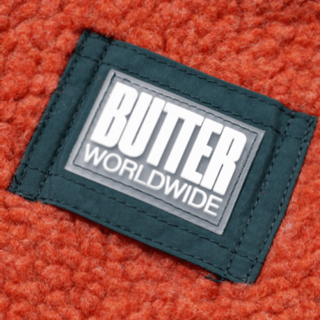 BUTTER GOODS GLACIER SHERPA 1/4 ZIP-RUST