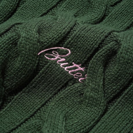 BUTTERGOODS CABLE KNIT VEST - FOREST