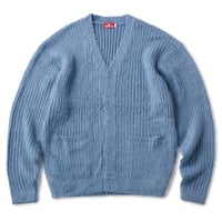 HELLRAZOR MOHAIR RIBKNIT CARDIGAN - JUDE BLUE