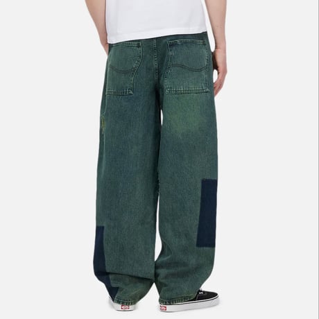 DIME  BAGGY DENIM PANTS - DISTRESSED GREEN