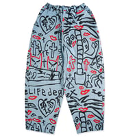 SEX X TELEVISISTAR LUIGIS BAGGY DENIM PANTS - L,BLUE