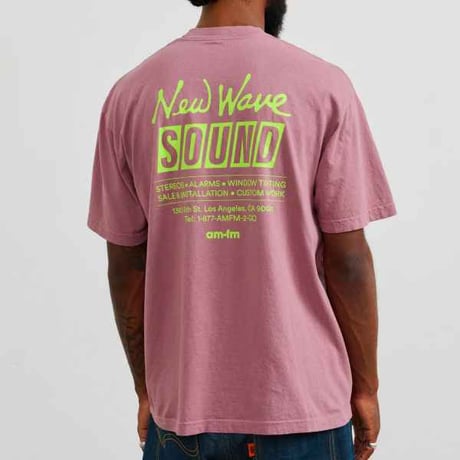 AM-FM NEW WAVE TEE - MAUVE