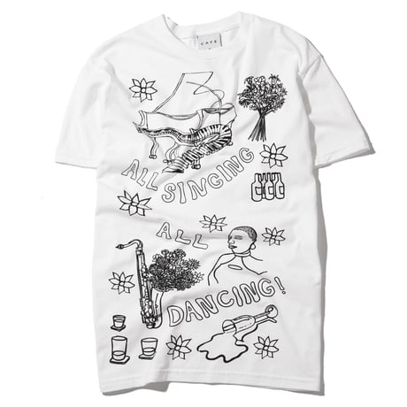 SKATEBOARD CAFE GAURAB SKATCHES TEE - WHITE