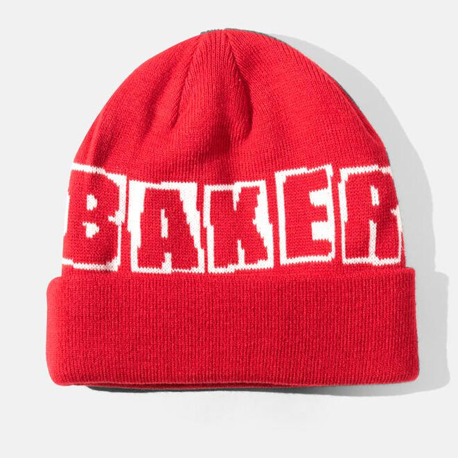 Baker Skateboards ニットキャップ ビーニー BAKER SKATEBOARDS BIG BRAND LOGO BEANIE - RED |