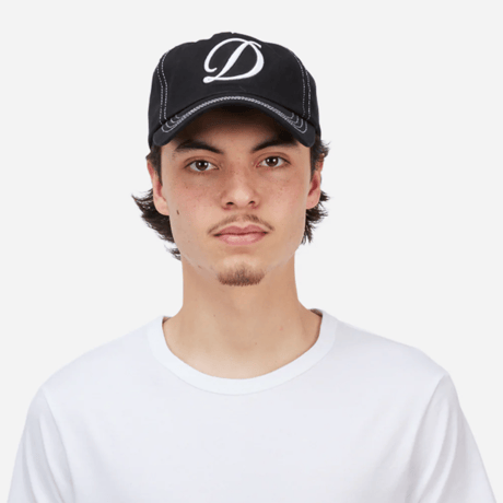 DIME CARSIVE DENIM WORKER CAP - BLACK WASHED