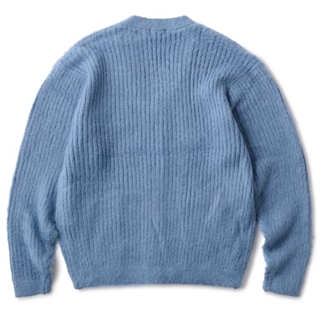 HELLRAZOR MOHAIR RIBKNIT CARDIGAN - JUDE BLUE