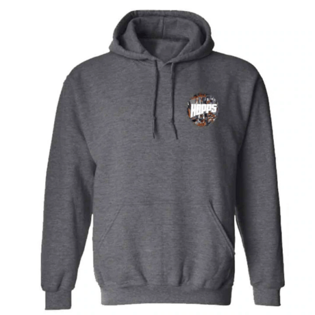 HOPPS ABSTRACT SUN LOGO HOODIE -  DARK HEATHER GREY