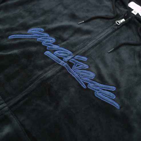 【yardsale 】 velour stitch hood [blue] M yardsale 】 velour stitch hood [blue]