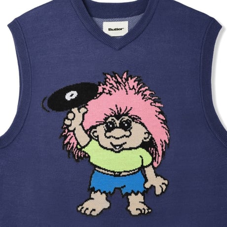 BUTTER GOODS TROLL KNIT VEST - NAVY