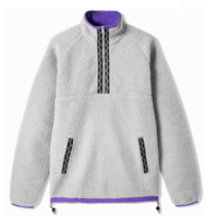 BUTTER GOODS GLACIER SHERPA 1/4 ZIP-I,GREY
