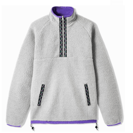 BUTTER GOODS GLACIER SHERPA 1/4 ZIP-I,GREY