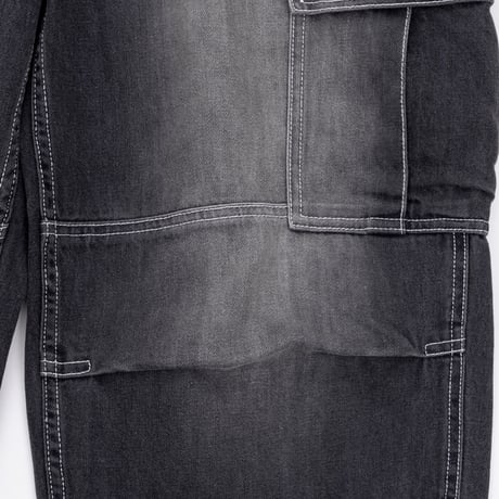 INTERBREED ENGINEER DENIM CARGO PANTS - BLACK