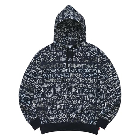 WHIMSY CLAY LETTER HOODIE - NAVY