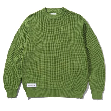 BUTTERGOODS NEWCOMER REVERSIBLE KNIT SWEATER - GRASS