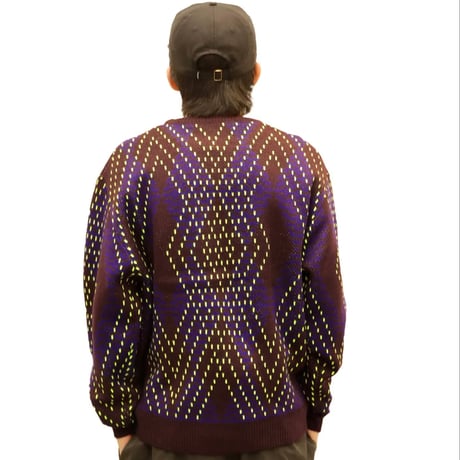 WHIMSY BIG ARGYLE SWEATER - BROWN