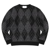 WHIMSY BIG ARGYLE SWEATER - BLACK