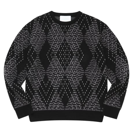 WHIMSY BIG ARGYLE SWEATER - BLACK