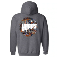 HOPPS ABSTRACT SUN LOGO HOODIE -  DARK HEATHER GREY