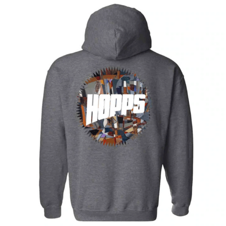 HOPPS ABSTRACT SUN LOGO HOODIE -  DARK HEATHER GREY