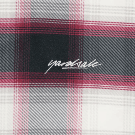 YARDSALE  SHADOW PLAID TEE - WHITE/RED