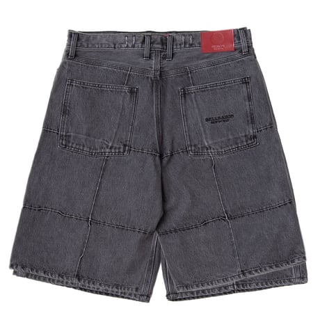 HELLRAZOR BLOCK DENIM SHORTS "YANKEE" - DARK BLACK