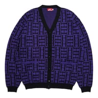 HELLRAZOR H MONO KNIT CARDIGAN - PURPLEGREY