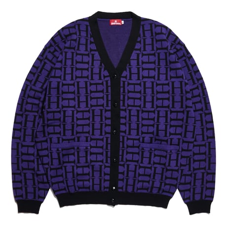 HELLRAZOR H MONO KNIT CARDIGAN - PURPLEGREY