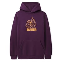 BUTTER GOODS HEARTLOGO PULLOVER - EGGPLANT