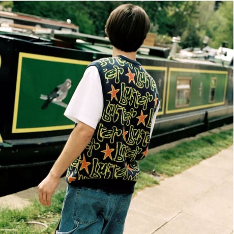 BUTTERGOODS STAR KNIT VEST - NAVY